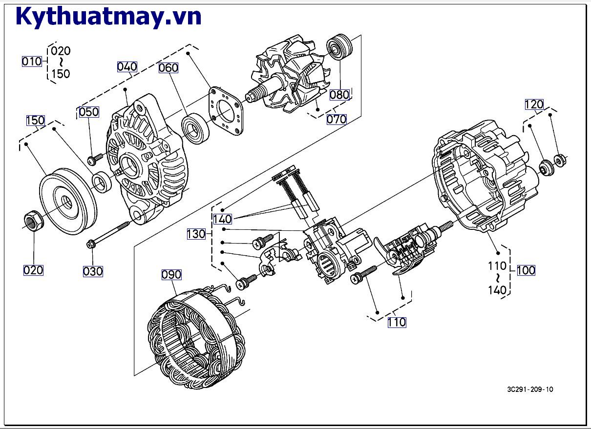 Của máy giao điện ( những bộ phận cấu thành) ( cũ) 50001 đến 89999